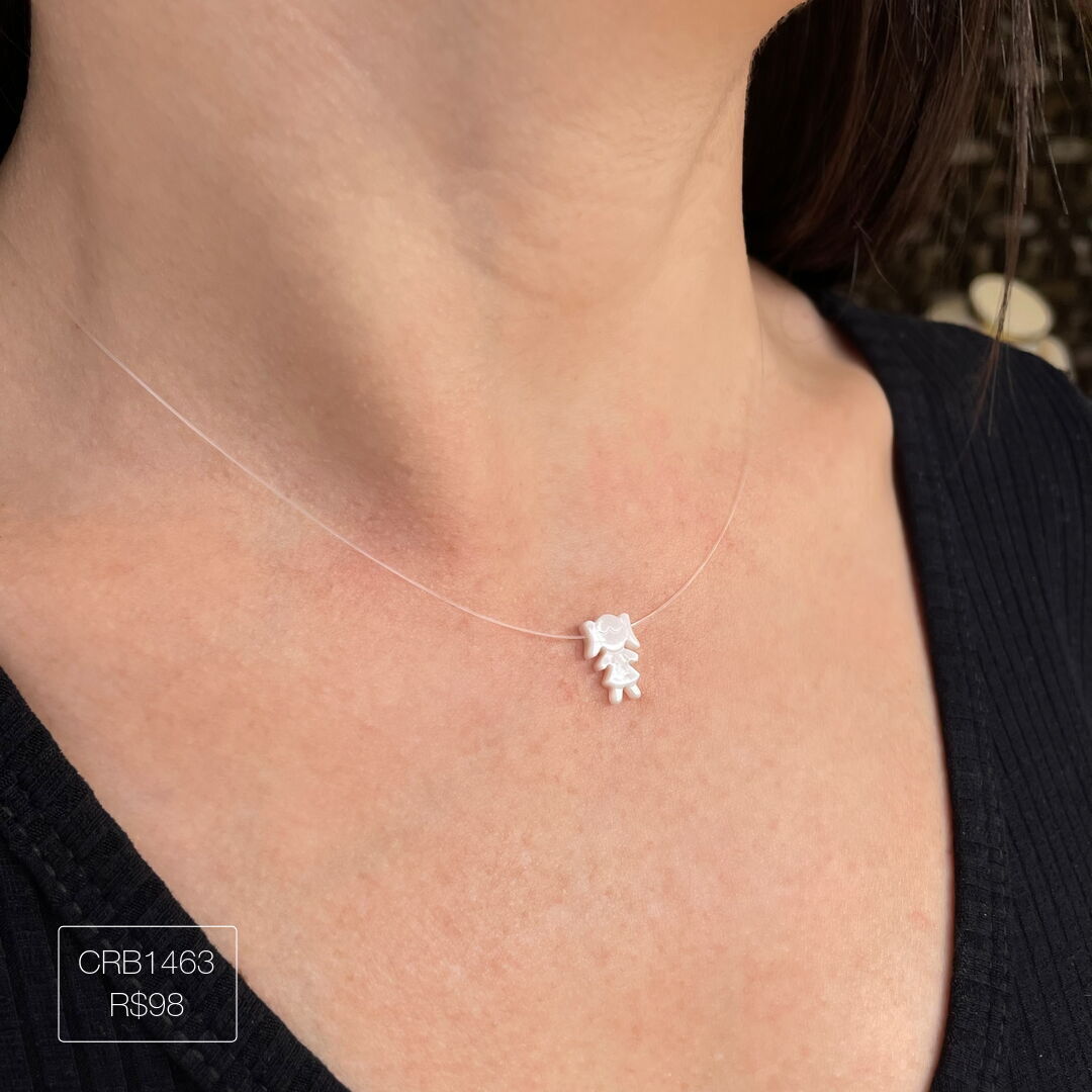 Colar de Nylon Menina Liso Dourado